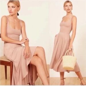 Reformation Rou Knit Dress | Blush Pink | Ballet Midi | Small Quite Luxury